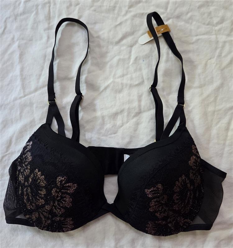 NWT Maidenform 36A Love Lift Satin Push-Up Bra DM9900 Black 134818