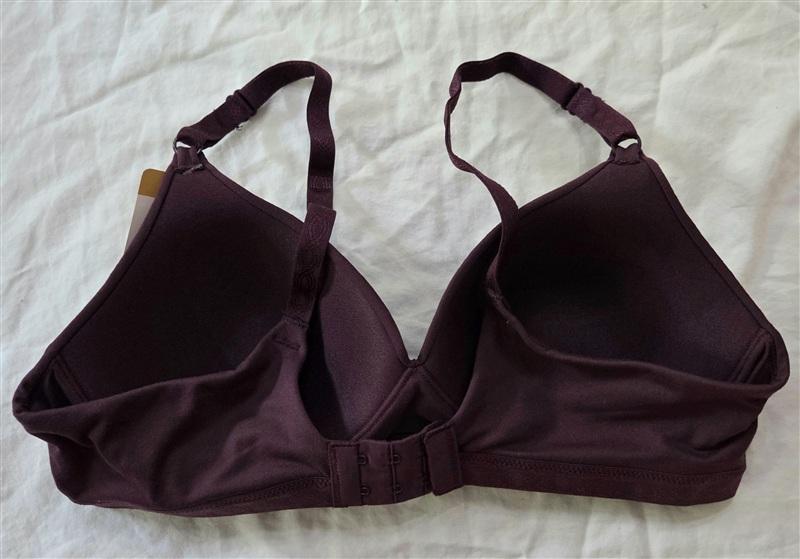 NWT Warner's 36A Cloud 9 Full-Coverage WireFree Contour Bra 1269 Burgundy 134821
