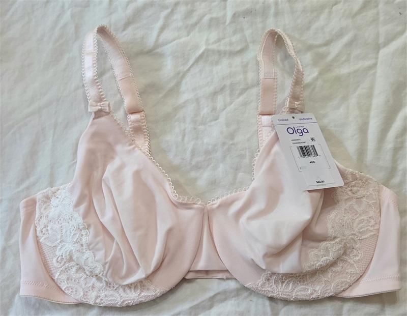 NWT Olga 40C Bra Luxury Lift Full Figure Underwire Bra 35063 Pink 134822