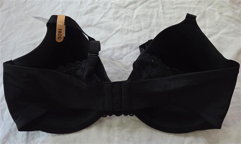 NWT Maidenform 38DD Pure Genius 7549 Extra Coverage Bra with Lace Black 134825