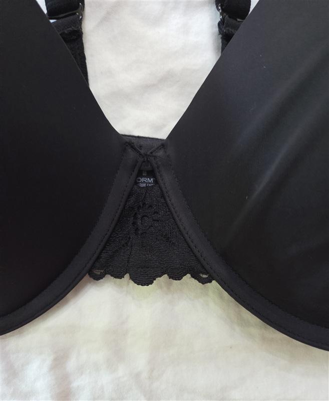 NWT Maidenform 38DD Pure Genius 7549 Extra Coverage Bra with Lace Black 134825