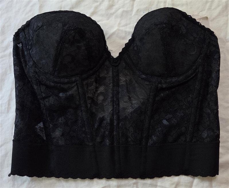 NEW Carnival 38A Lace Low Plunge Longline Bra 213 Black 134826