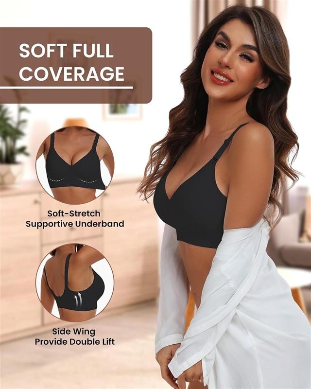 NWT HORISUN S Seamless Full Coverage Bra Wireless Bras Soft Support 134827