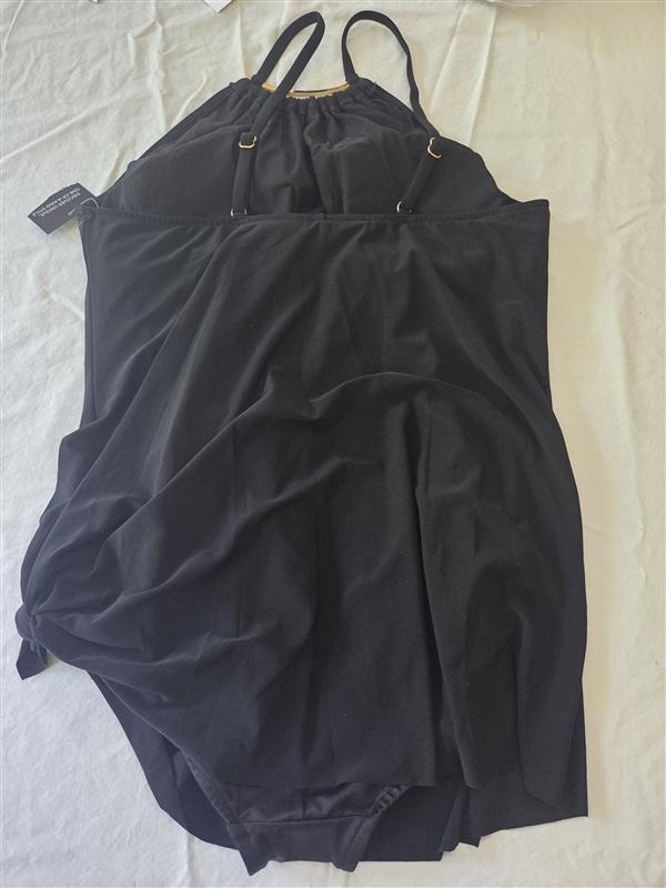 NWOT MagicSuit Miraclesuit 10 Golden Opportunity Parker 1P Swimsuit Black 134835