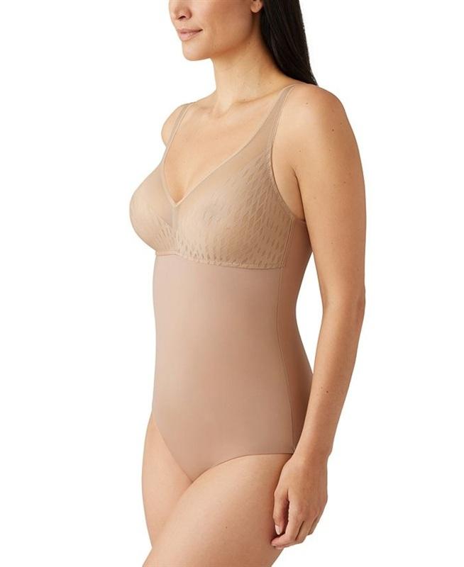 NWT Wacoal 34C Elevated Allure Wireless Shaping Bodybriefer 801336 Beige 134844