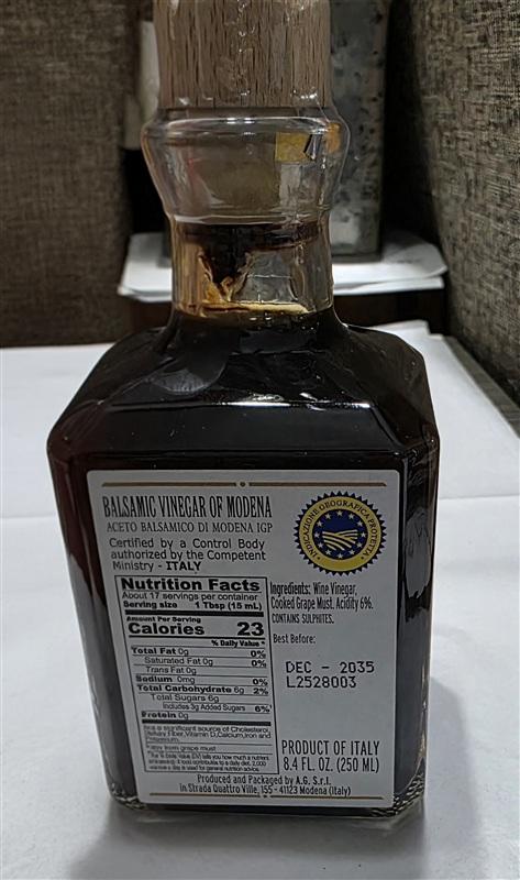 NWT Via Farini Acetaia Balsamic Vinegar of Modena Red Label 134870