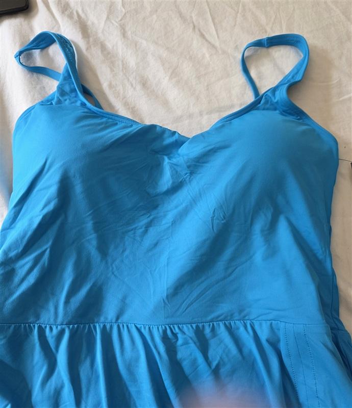 NWT Carmen Marc Valvo 16 Blue Swim Dress 1PC Swimsuit 134873