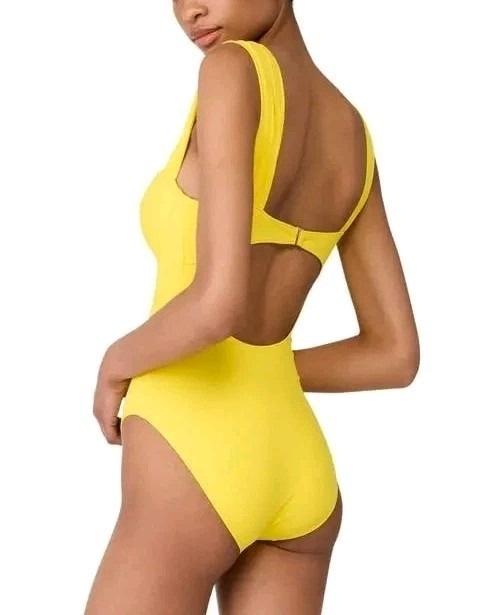 NWOT Kate Spade M Shirred Strap One-Piece Donovan Swimsuit Yellow 134874