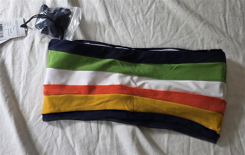 NWT Robin Piccone S Casey Color Block Banded Bikini Top 134878