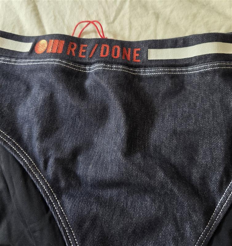 NWT Solid & Striped M RE/DONE Hi Waist Denim Look Swim Bottom Bikini 134882