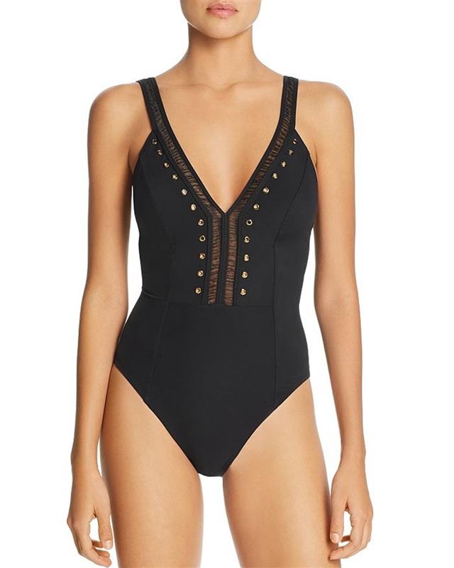 NWT MiracleSuit Amoressa 12 Moulin Rouge Suzette Black 1PC Swimsuit 134884