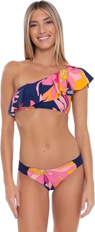 NWT Trina Turk 12 Breeze Asymmetrical Off-the-Shoulder Bandeau Bikini 134895