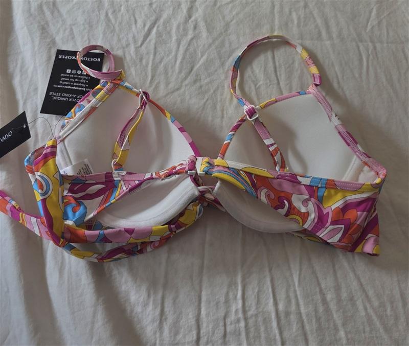 NWT Carmen Marc Valvo Mod Wrap S Halter Underwired Wrap Bikini Swim Top 134897