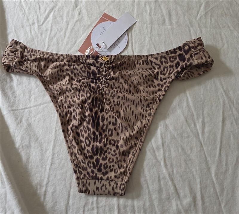 NWT Pilyq M Raj Embroidered Beaded Fanned Teeny Bikini Swim Bottom 134902
