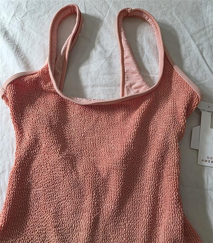 NWT Good American LayOut SM Med 1PC Swimsuit Ombre Orange Yellow 134911