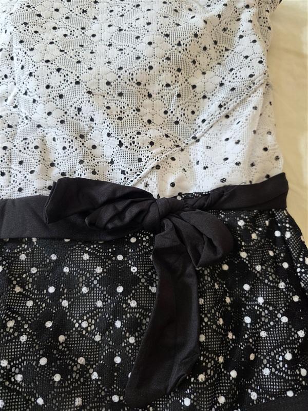NWT Anne Cole 22W In First Lace Printed One-Piece Swimsuit Black White 134915