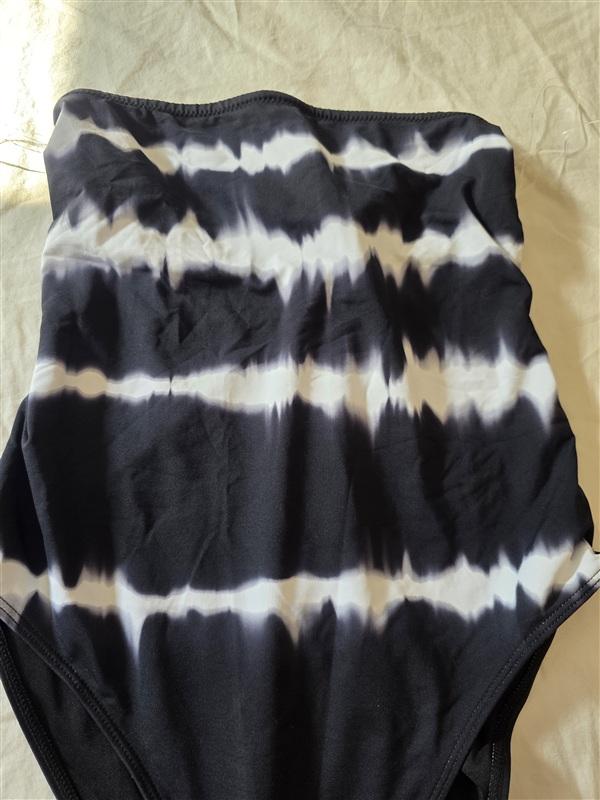 NWT All Saints S Curtis Bandeau Tie Dye Swimsuit Stripe 134919