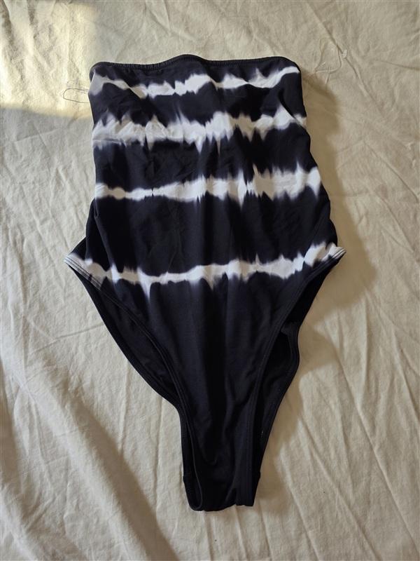 NWT All Saints S Curtis Bandeau Tie Dye Swimsuit Stripe 134919