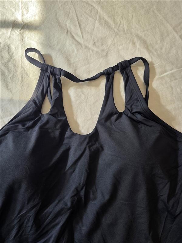 NWT La Blanca 14 Keyhole Tankini Top Black 134936