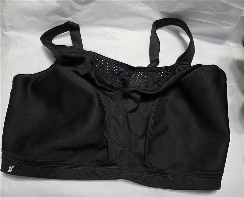NWOT Glamorise 38H Wirefree High Impact Sports Bra 1067 Black 134947