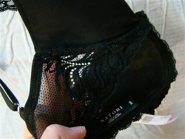 NWoT Natori 32DDD Feathers Bra Plunge Contour Style 730023 Black 134954