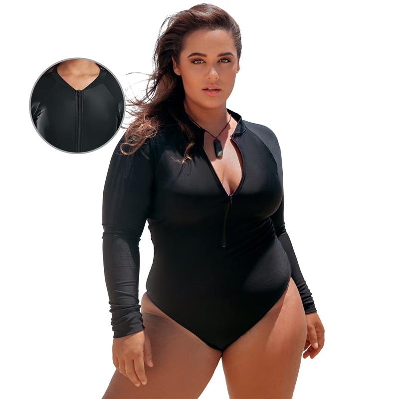 NWT Relleciga S Rash Guard Bodysuit ZIP Up Long Sleeve Swimsuit 135030