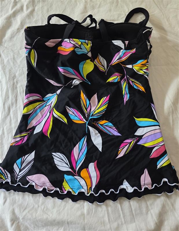 NWOT Profile By Gottex 36D Floral V Neck Tankini Swim Top 118470