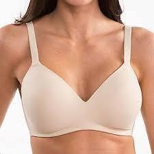 PO Wacoal 36D How Perfect Soft Cup Bra 852189 Beige Wireless 135045
