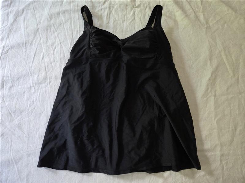 NWOT AVA & VIV 14W Twist Front Black Swim Dress Swimsuit 135060