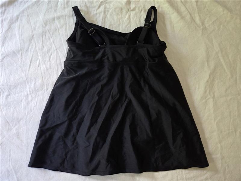 NWOT AVA & VIV 14W Twist Front Black Swim Dress Swimsuit 135060