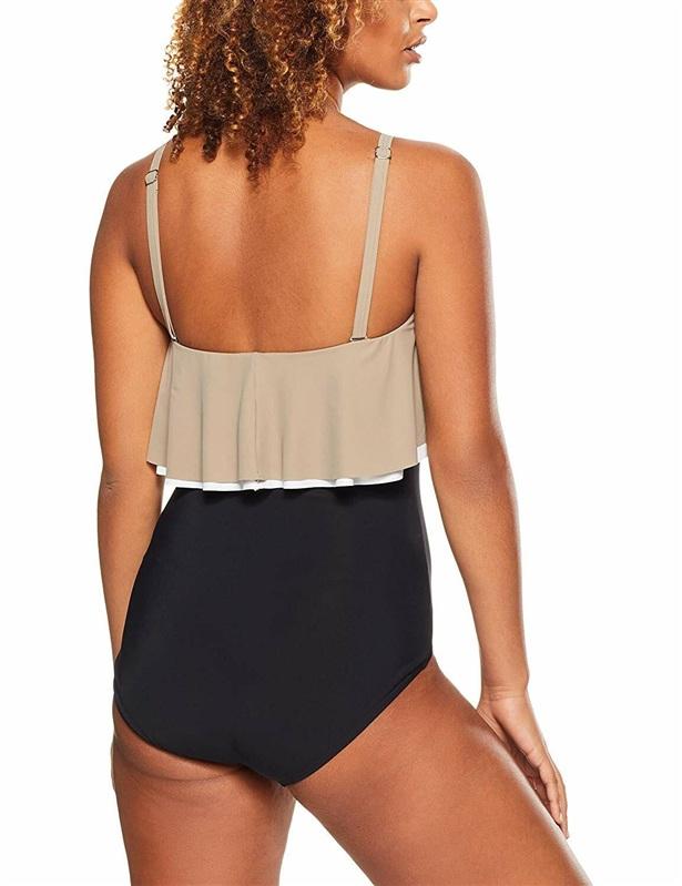 NWT Coco Reef Contours 10 Paradiso Agate Ruffle Bandeau 1PC Swimsuit 135064