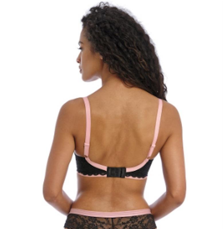 NWOT Freya 30DDD USA Off Beat Padded Half Cup Black Pink 135085