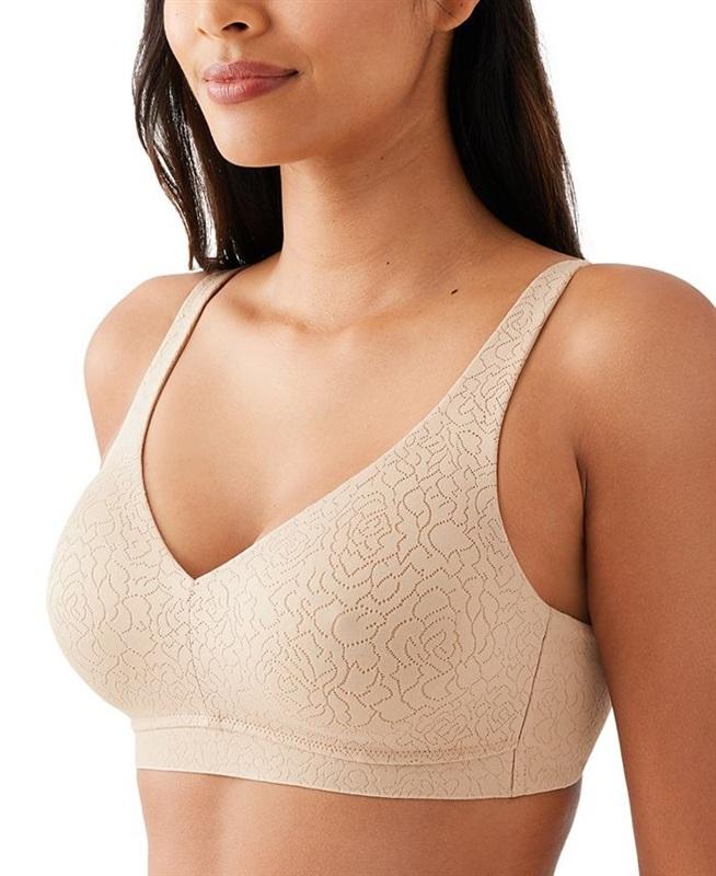 PO Wacoal 34C Inside Job Wirefree Full Coverage Bra 852345 Beige 135092