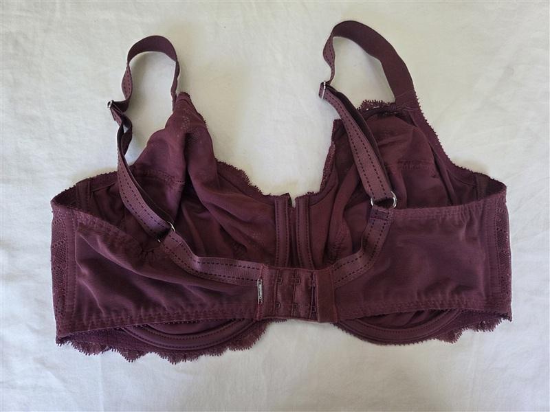 PO Chantelle 36DDD Rive Gauche 3 Part Cup Bra 3281 Burgundy 135099