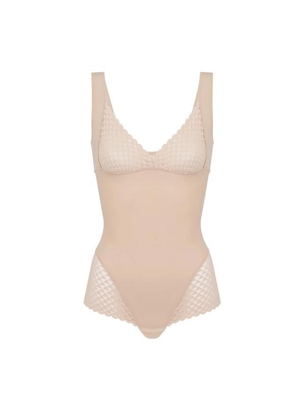NWOT Simone Pearle XL Subtile Shaper Bodysuit Shapewear 19y500 Beige 135101