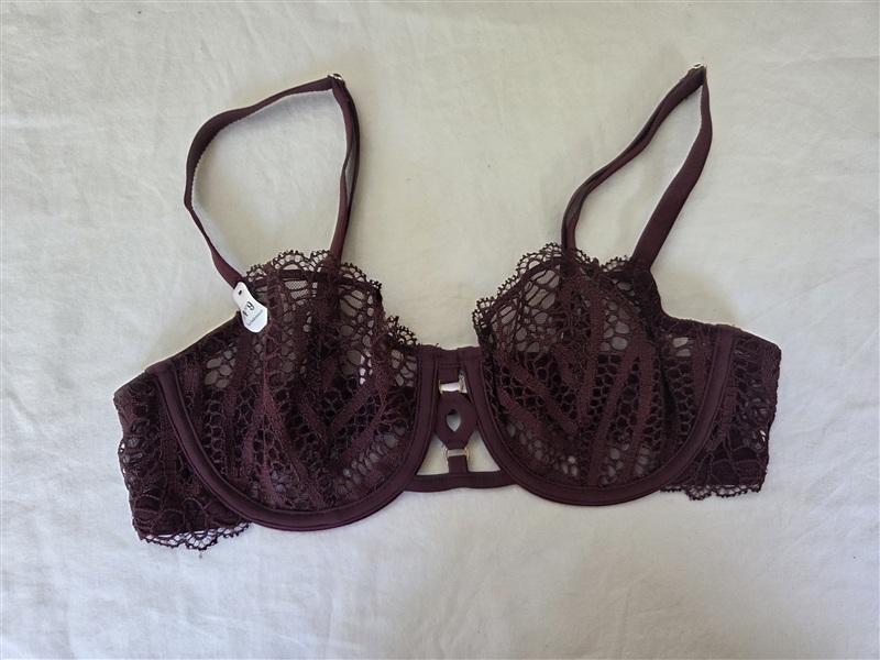 NWT Etam 32D Bra No. 9 The Balconette Lace Brown Underwire 135115