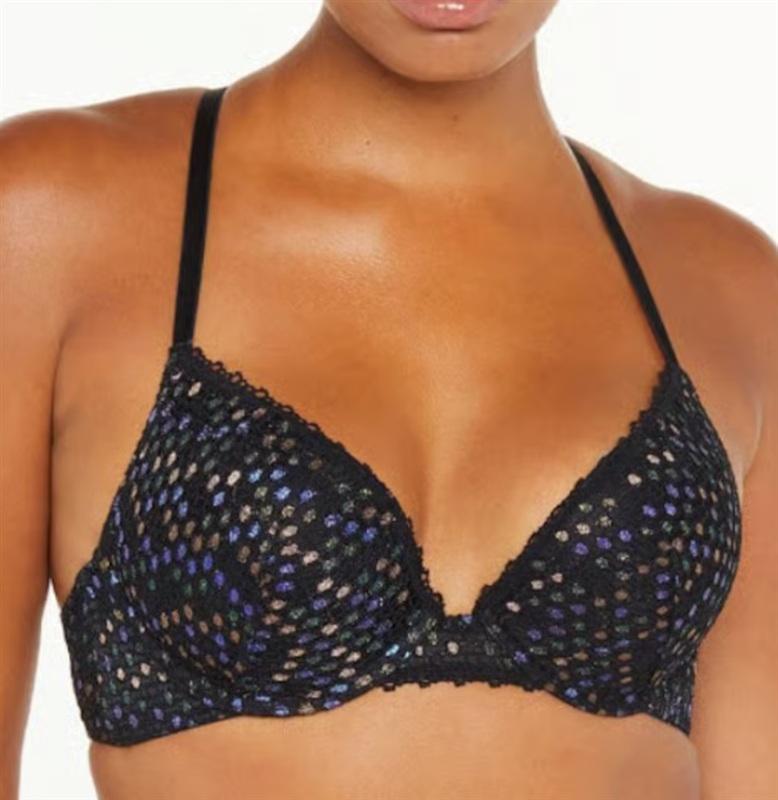 NWOT Savage X Fenty 34B Disco Lace Push Up Bra Polka Dot Lace 135126