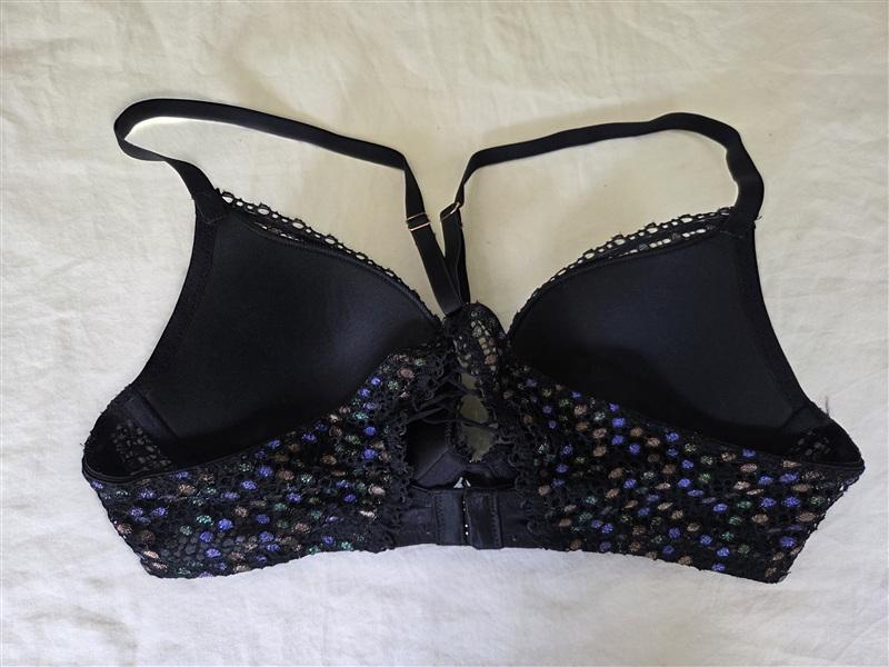 NWOT Savage X Fenty 34B Disco Lace Push Up Bra Polka Dot Lace 135126