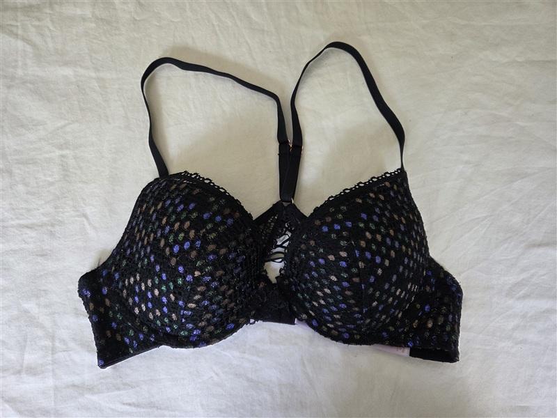 NWOT Savage X Fenty 34B Disco Lace Push Up Bra Polka Dot Lace 135126