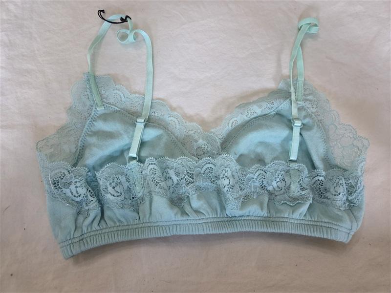 NWOT Intimately Free People Only Hearts M/L Lace Cotton Bralette Aqua 135138