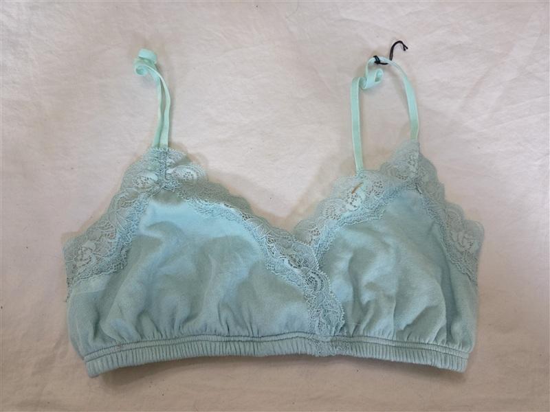 NWOT Intimately Free People Only Hearts M/L Lace Cotton Bralette Aqua 135138