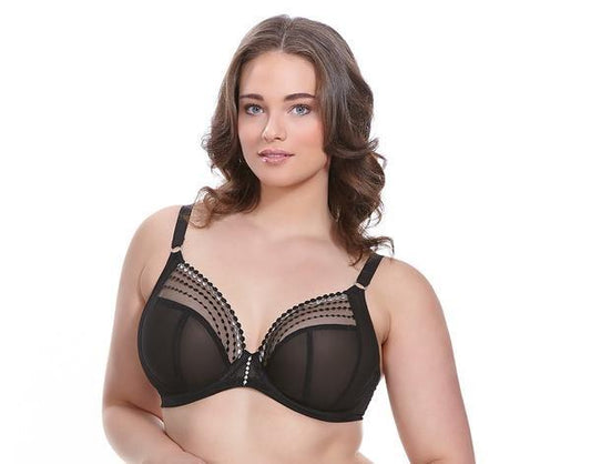 PO Elomi USA 36H USA Matilda Underwire Plunge Bra EL8900 Black 135143