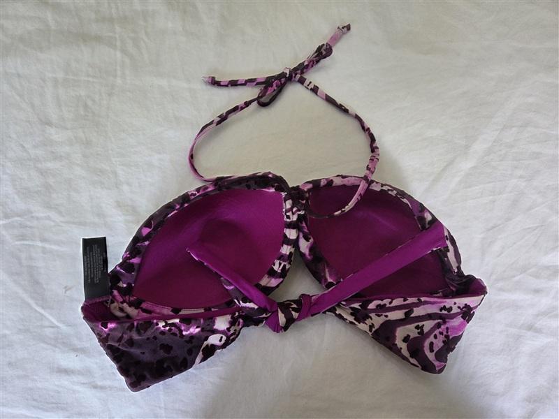 NWOT A.Che Animal Print Flocked Bikini Top M Bottom S Swimsuit 135145
