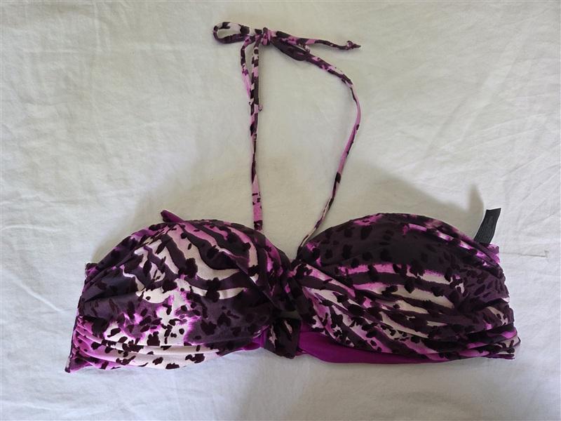 NWOT A.Che Animal Print Flocked Bikini Top M Bottom S Swimsuit 135145