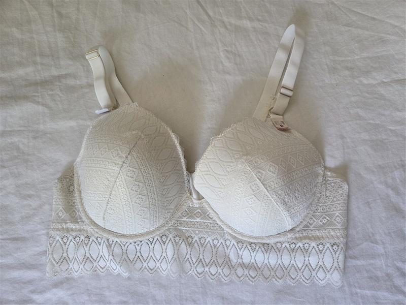 NWT Etam 38D Bra No. 5 The Longline Lace Ivory Underwire 135148