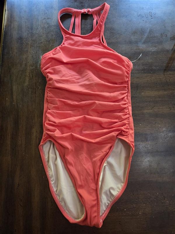 NWOT MagicSuit Miraclesuit 8 High Neck Orange Coral 1PC Swimsuit 135165