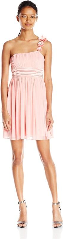 NWOTD City Triangles One Shoulder Rhinestone Pink Short Dress or Top 135176
