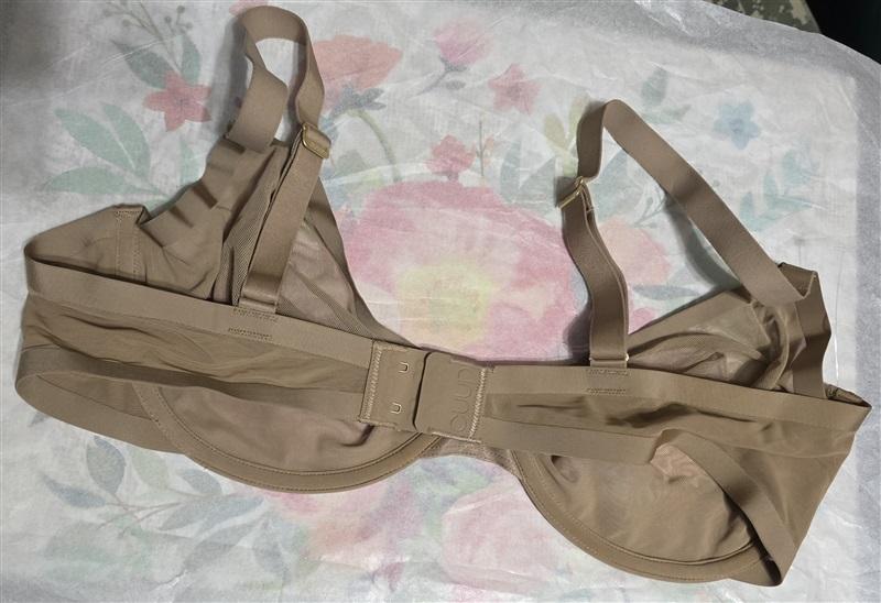 NWOT CUUP 34D Plunge Mesh Taupe Sheer Underwire Bra 126738
