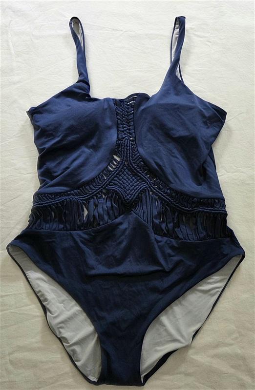 New Dolce Vita L Macrame Cut-Out One-Piece Swimsuit Blue 131590