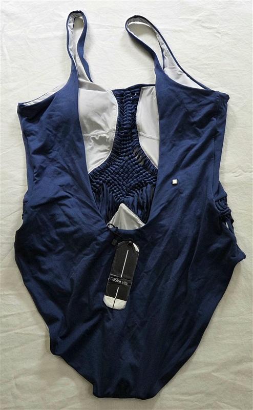 New Dolce Vita L Macrame Cut-Out One-Piece Swimsuit Blue 131590